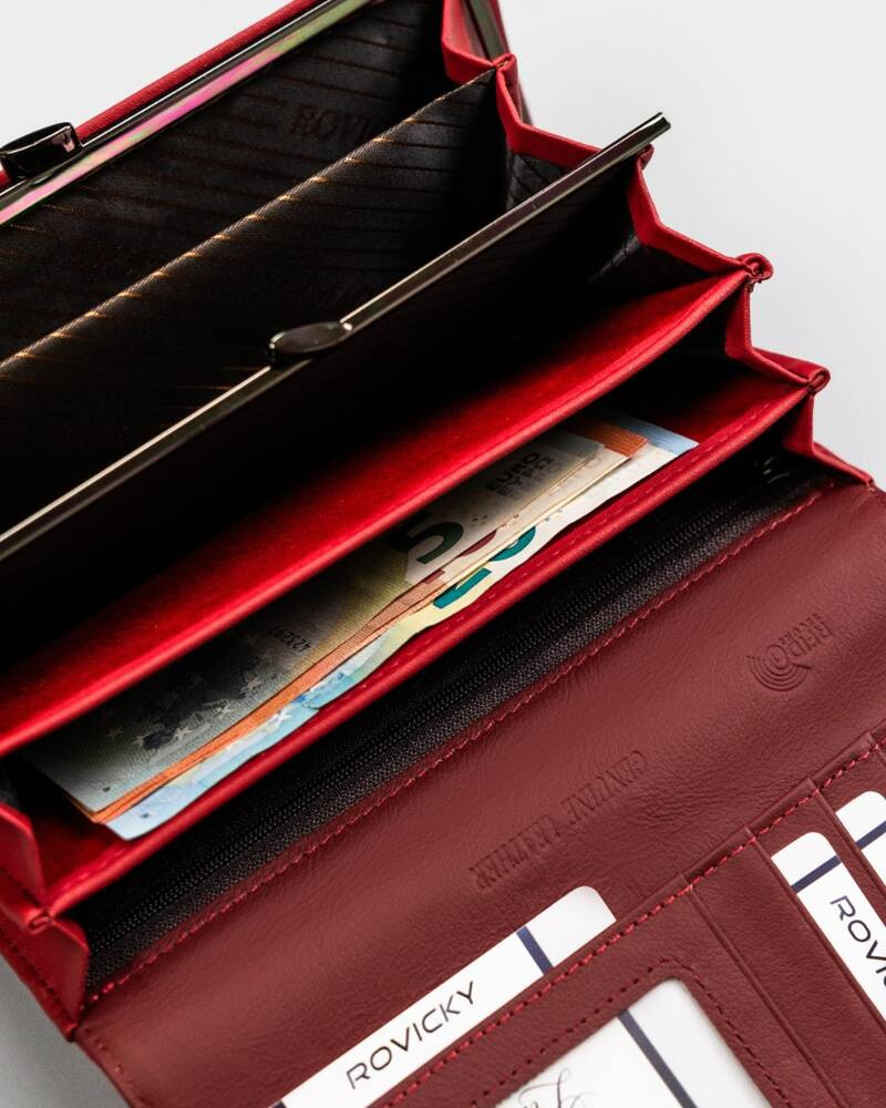 Große Damen Geldbörse aus Echtleder und Öko-Leder – Rovicky – Bild 10