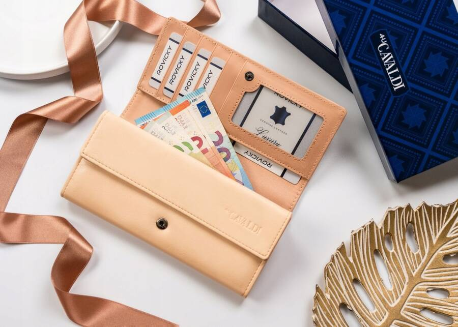 Elegante große Damen Geldbörse aus Öko-Leder – 4U Cavaldi – Bild 5