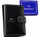 Herren Geldbörse Hochformat aus Leder mit Druckknopf – Rovicky