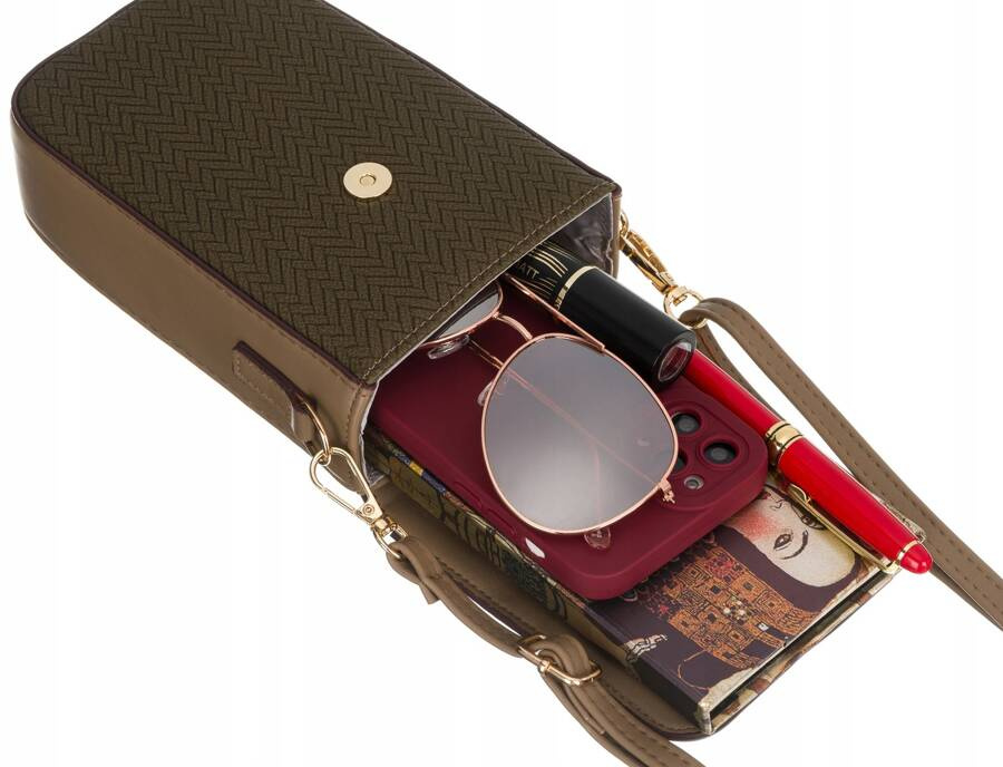 Mini Damen Umhängetasche-Portemonnaie aus Öko-Leder mit Zierblende – Peterson – Bild 11