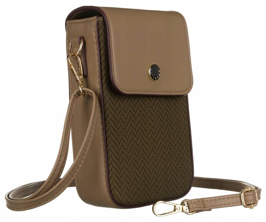 Mini Damen Umhängetasche-Portemonnaie aus Öko-Leder mit Zierblende – Peterson