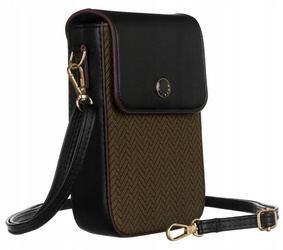 Mini Damen Umhängetasche-Portemonnaie mit Zierblende aus Öko-Leder – Peterson