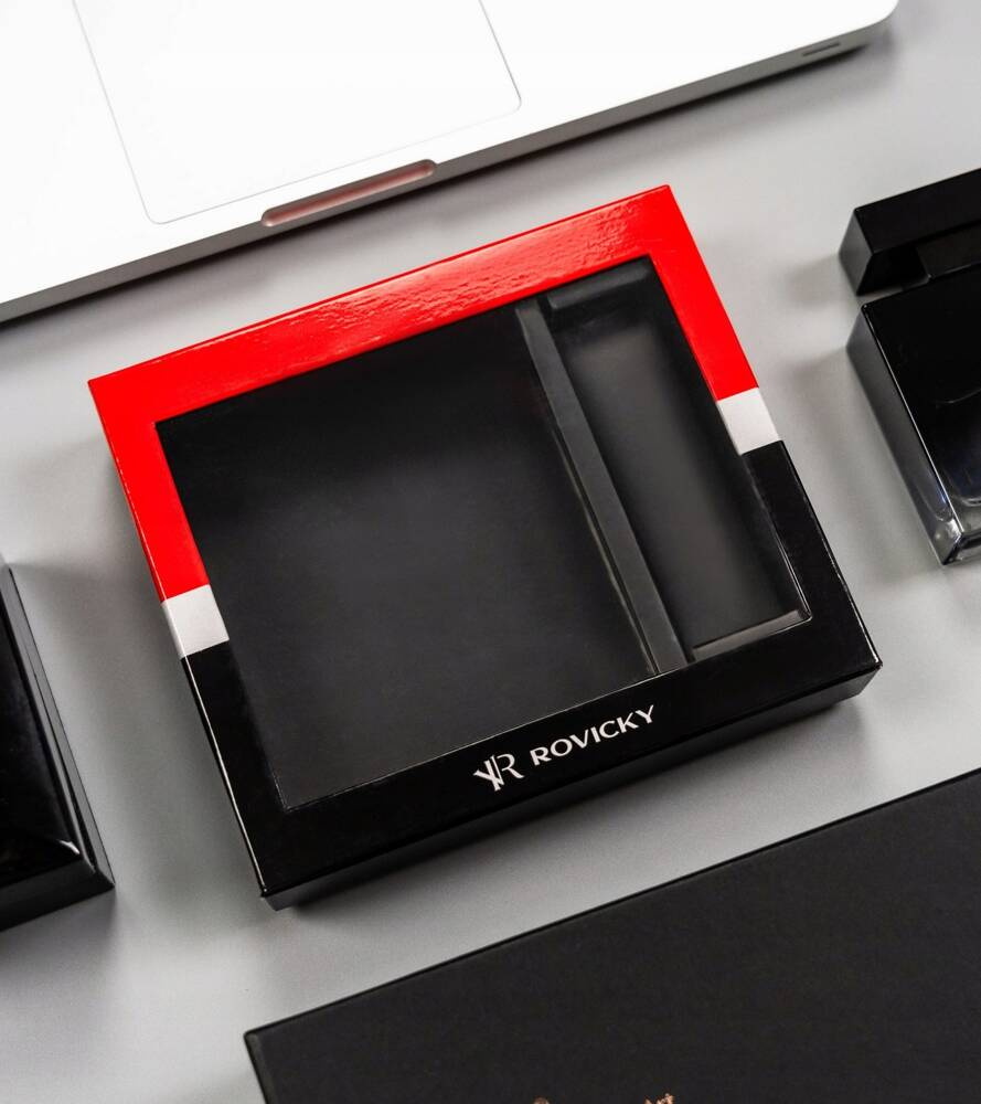 Geschenkset: Damen Geldbörse aus Leder und Schlüsselanhänger – Rovicky – Bild 9