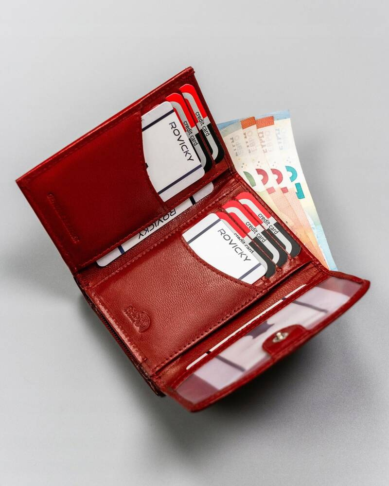 Geschenkset: Damen Geldbörse aus Leder und Schlüsselanhänger – Rovicky – Bild 5