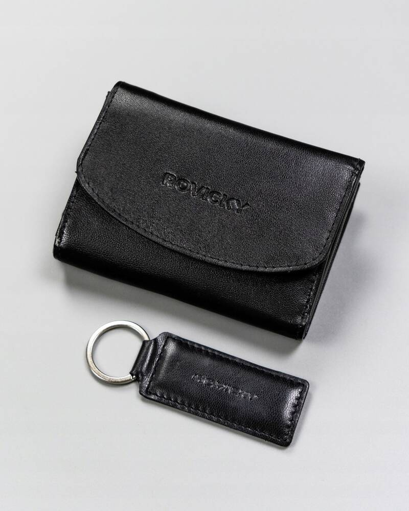 Geschenkset: Damen Geldbörse aus Leder und Schlüsselanhänger – Rovicky – Bild 2