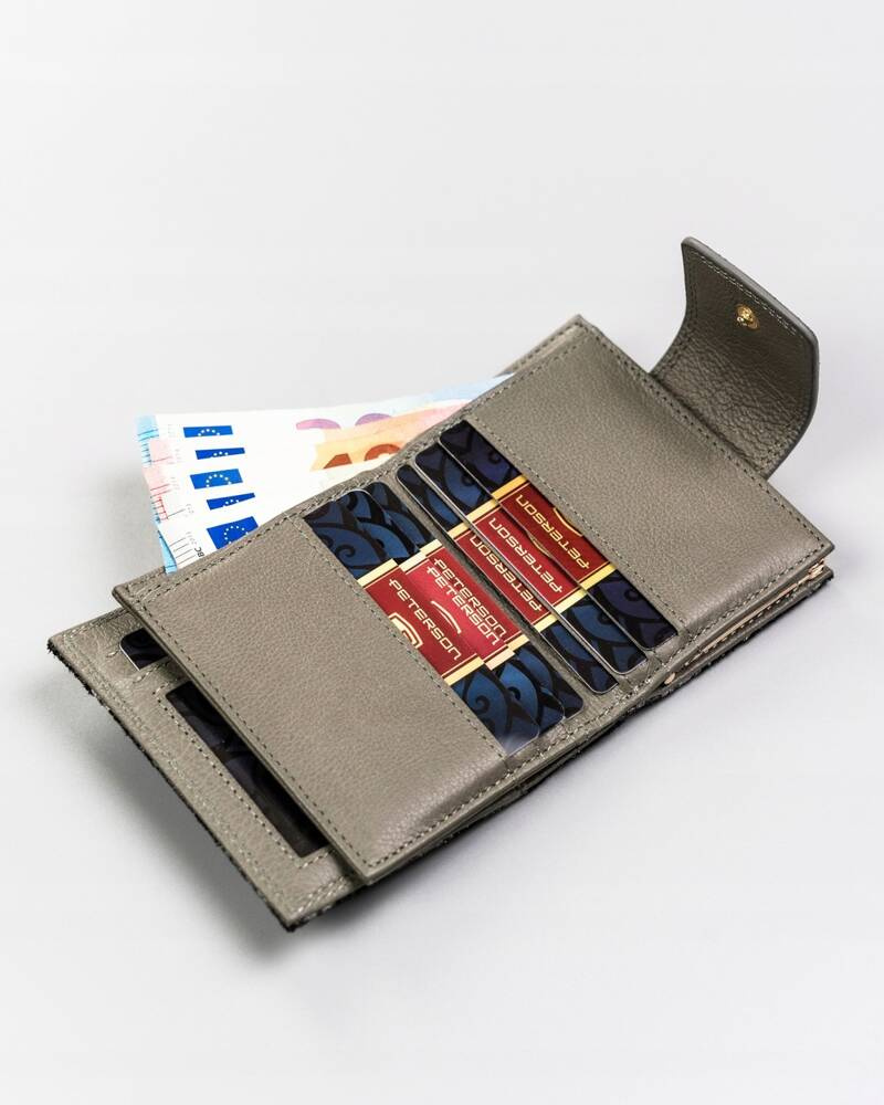 Kleine Damen Geldbörse aus Leder mit Druckknopf – Peterson – Bild 6