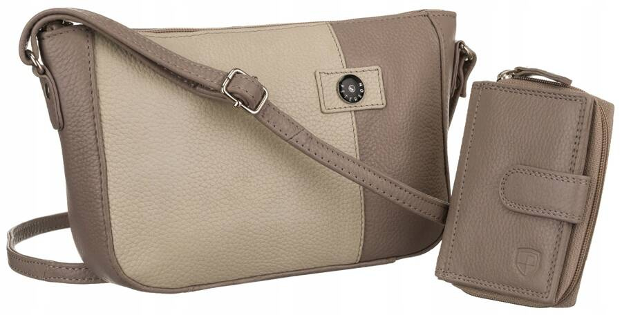 Damen Handtasche aus Leder im Set mit Geldbörse – Peterson