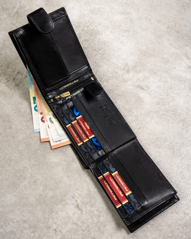 Geschenkset: Elegante Herren Geldbörse aus Leder, Kartenetui und Schlüsselanhänger – Peterson – Bild 8