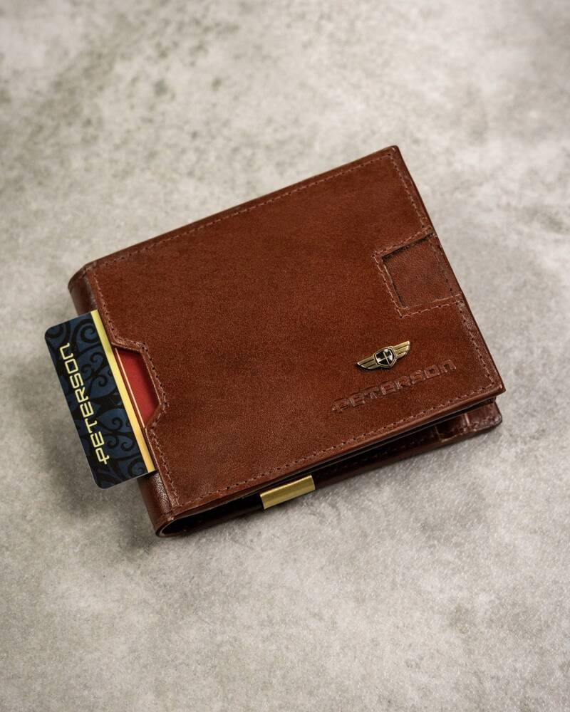 Geschenkset: Herren Geldbörse aus Leder, Etui und Schlüsselanhänger – Peterson – Bild 3