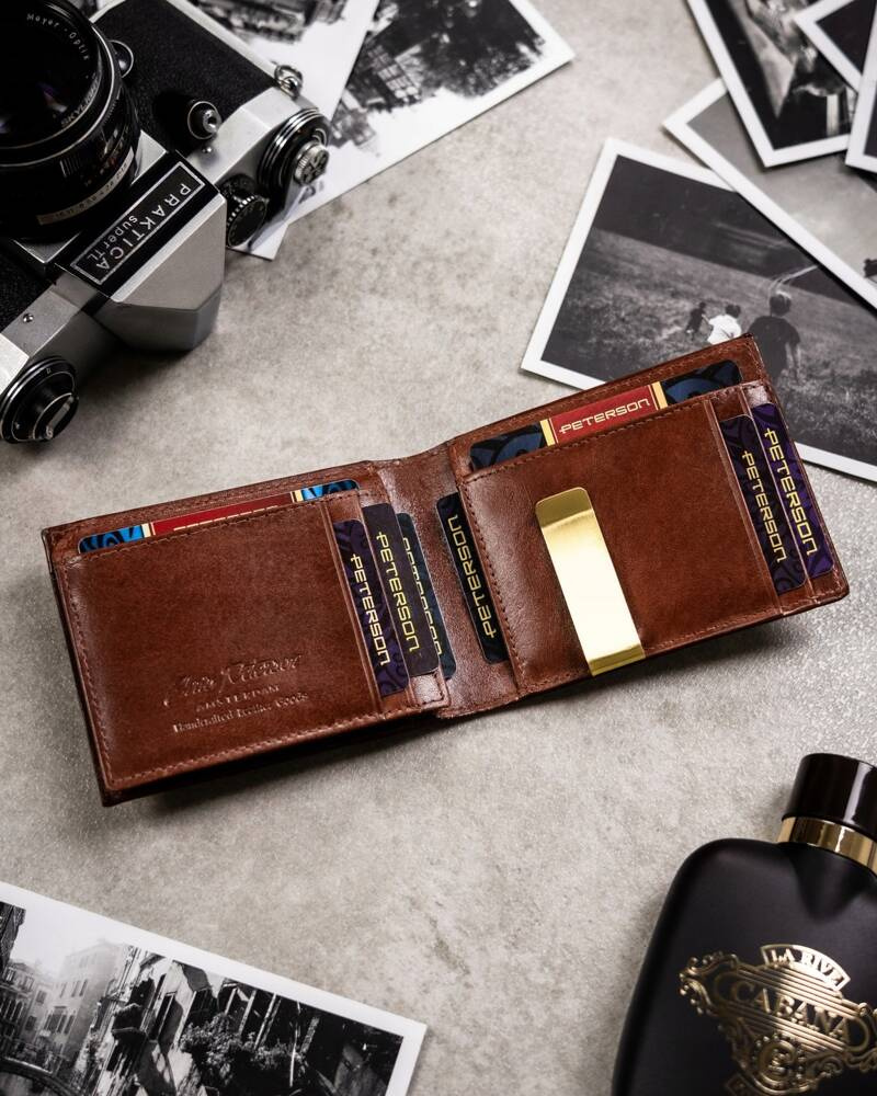 Geschenkset: Herren Geldbörse aus Leder, Etui und Schlüsselanhänger – Peterson – Bild 9