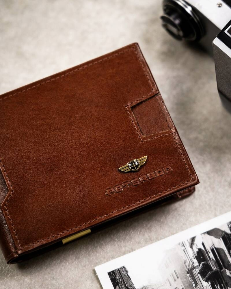 Geschenkset: Herren Geldbörse aus Leder, Etui und Schlüsselanhänger – Peterson – Bild 4