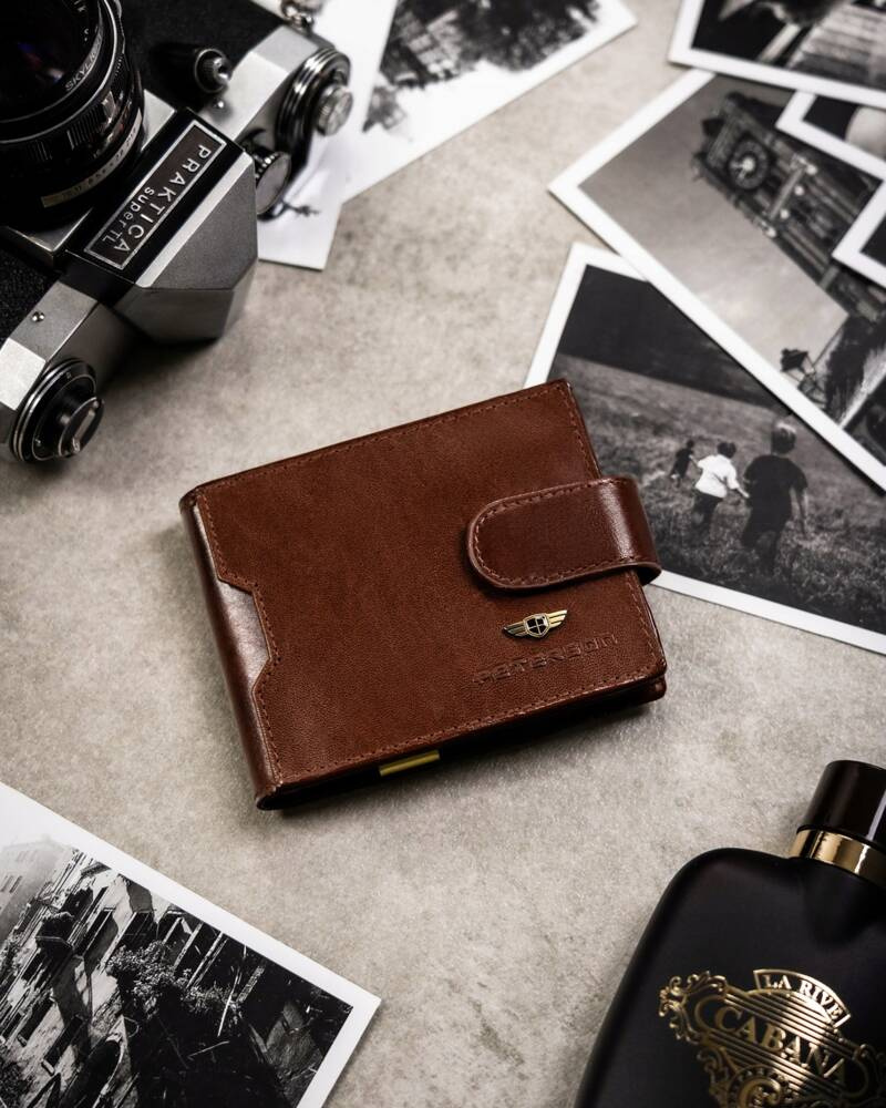 Geschenkset: Herren Geldbörse aus Leder, Etui und Schlüsselanhänger – Peterson – Bild 4