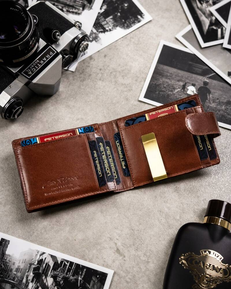 Geschenkset: Herren Geldbörse aus Leder, Etui und Schlüsselanhänger – Peterson – Bild 9