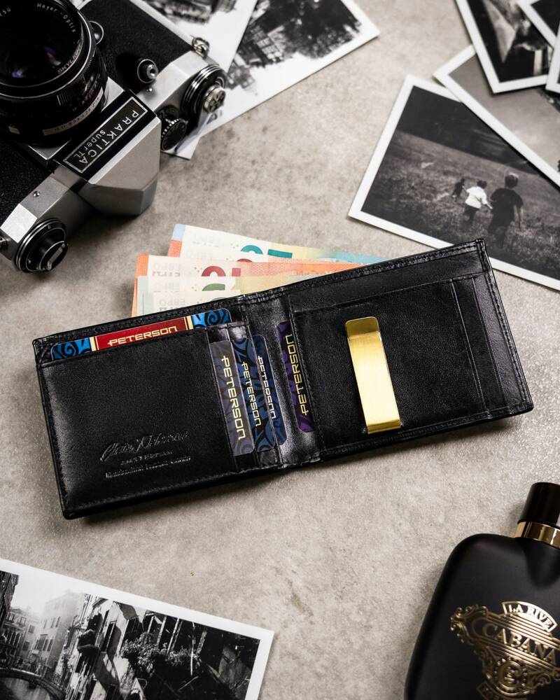 Geschenkset: Herren Geldbörse aus Leder, Etui und Schlüsselanhänger – Peterson – Bild 5