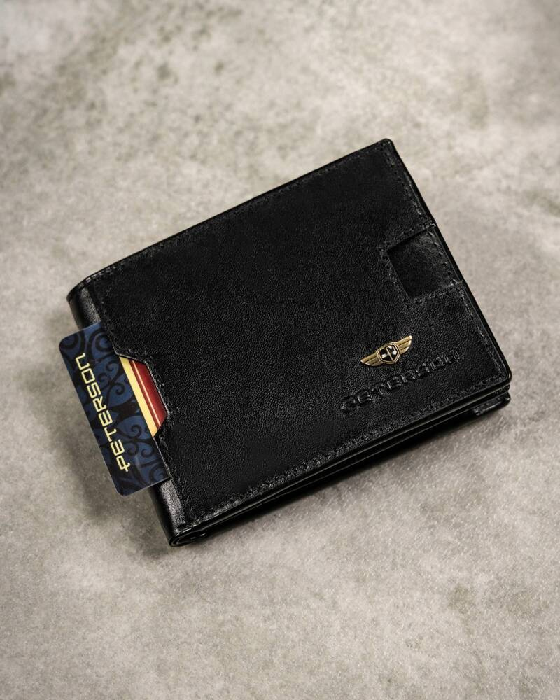 Geschenkset: Herren Geldbörse aus Leder, Etui und Schlüsselanhänger – Peterson – Bild 2