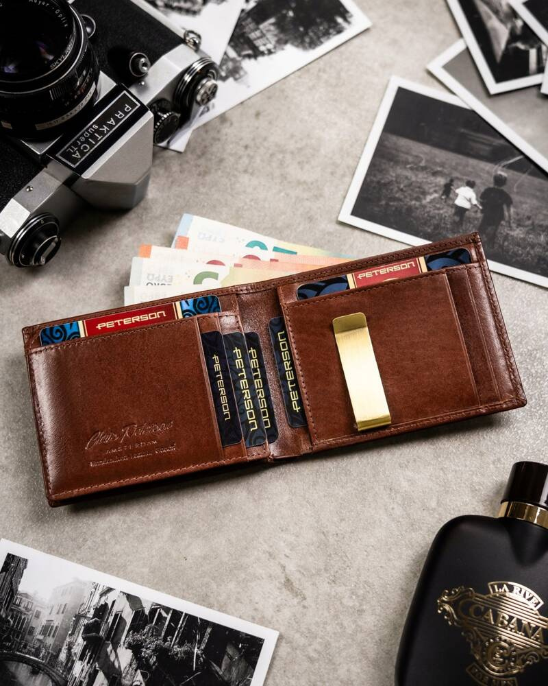 Geschenkset: Herren Geldbörse aus Leder, Etui und Schlüsselanhänger – Peterson – Bild 7