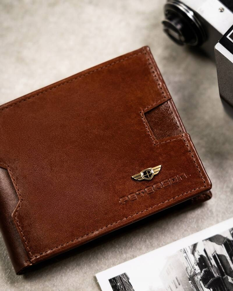 Geschenkset: Herren Geldbörse aus Leder, Etui und Schlüsselanhänger – Peterson – Bild 4