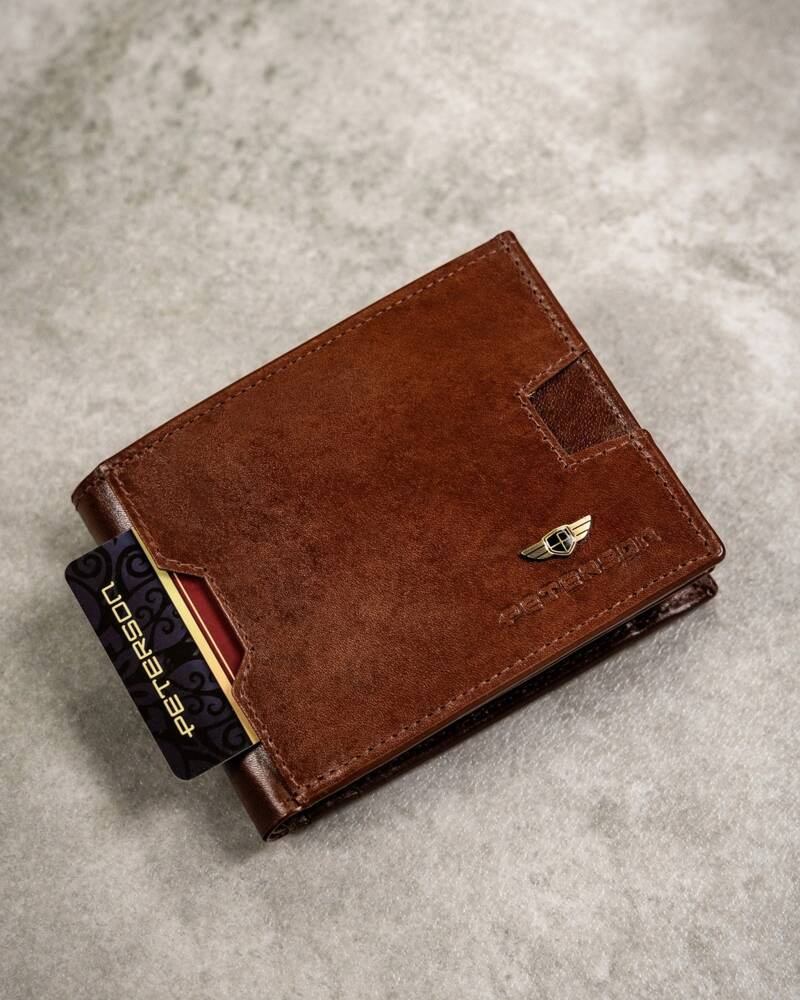 Geschenkset: Herren Geldbörse aus Leder, Etui und Schlüsselanhänger – Peterson – Bild 2