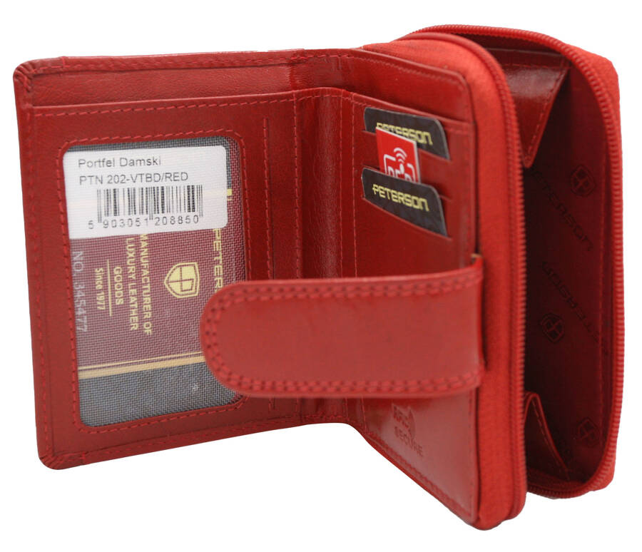 Elegante Damen Geldbörse aus Leder mit RFID-Schutz – Peterson – Bild 10