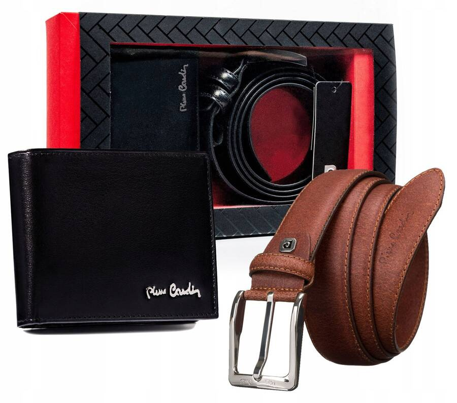 Geschenkset: Herren Geldbörse und Ledergürtel – Pierre Cardin