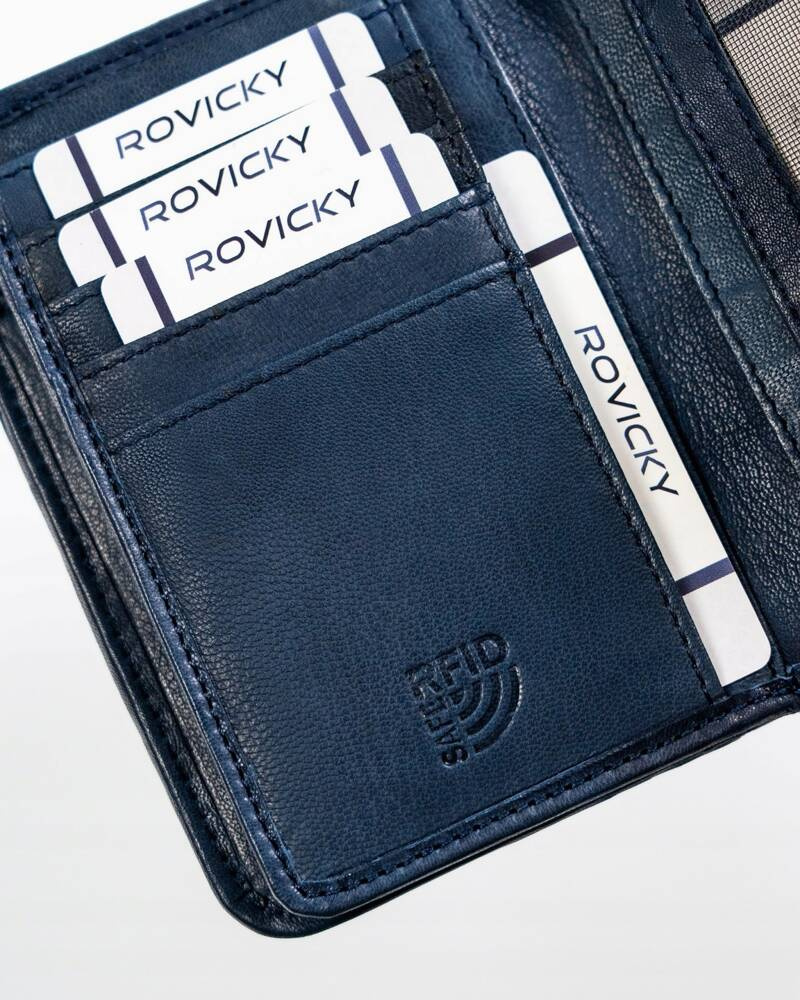 Damen Geldbörse aus Leder mit Druckknopfverschluss – Rovicky – Bild 8