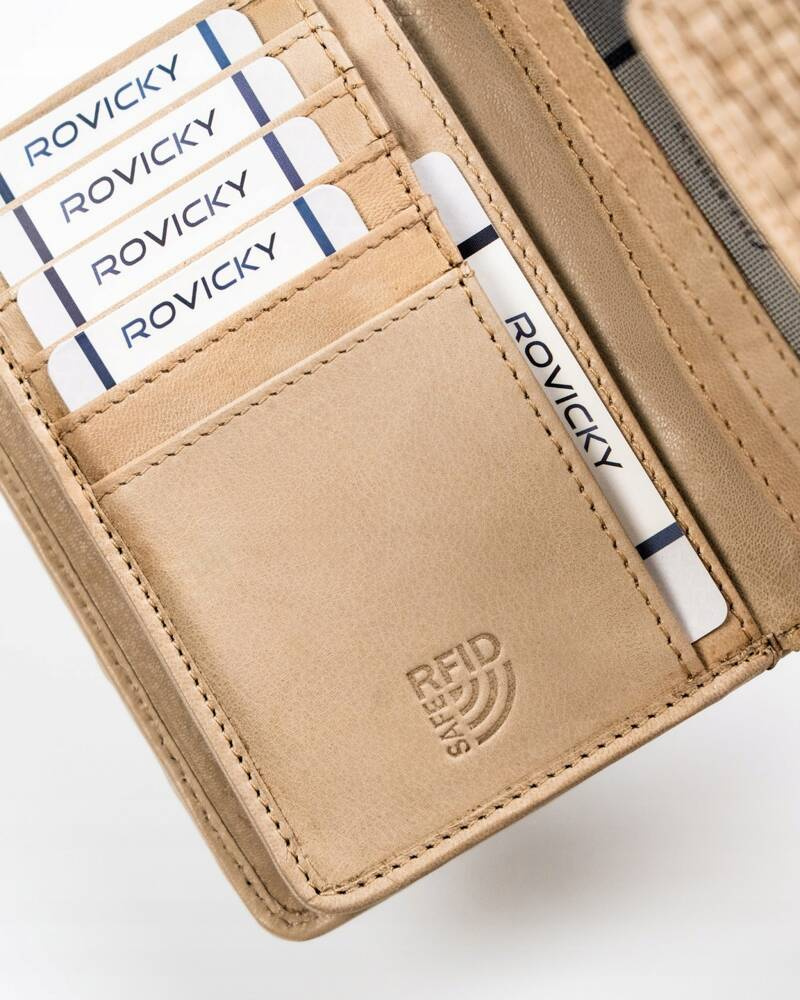 Damen Geldbörse aus Leder mit Druckknopfverschluss – Rovicky – Bild 6