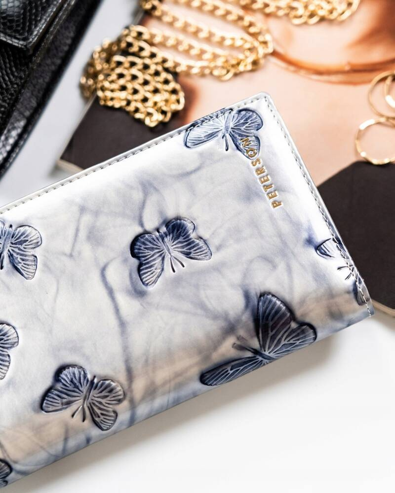 Elegante Damen Geldbörse aus Leder mit Magnet- und Reißverschluss – Peterson – Bild 10