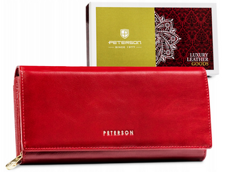 Große Damen Geldbörse aus Leder mit Druckknopf – Peterson – Bild 14