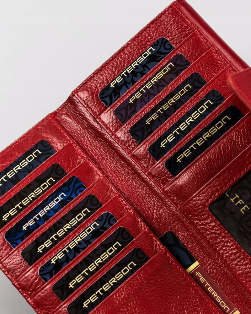 Große Damen Geldbörse aus Leder mit Druckknopf – Peterson – Bild 8