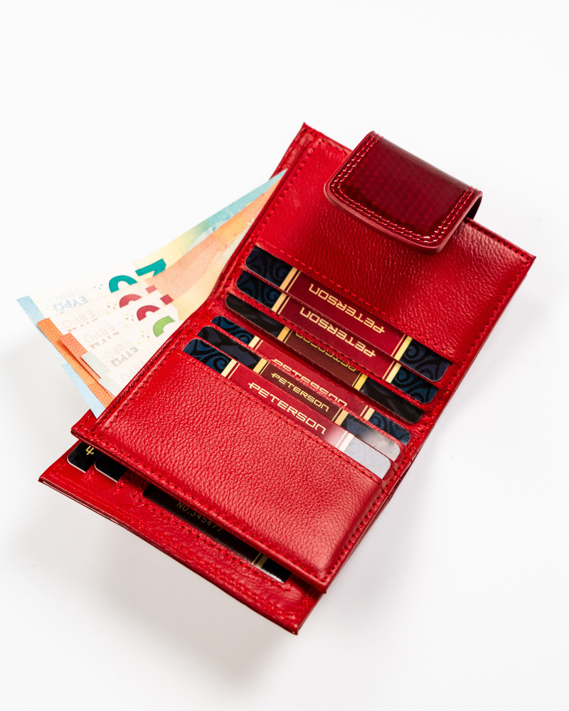 Kleines Damen-Geldbörse aus Leder mit Druckknopf - Peterson – Bild 8