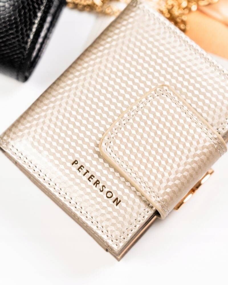 Kleine Damen Geldbörse aus Leder mit Druckknopf – Peterson – Bild 2