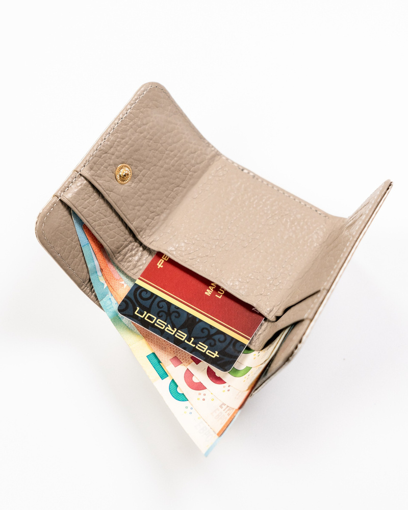 Kleine Damen Geldbörse aus Leder mit Druckknopf und Reißverschluss – Peterson – Bild 6
