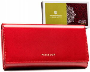 Elegante Damen Geldbörse aus Leder mit Druckknopf – Peterson