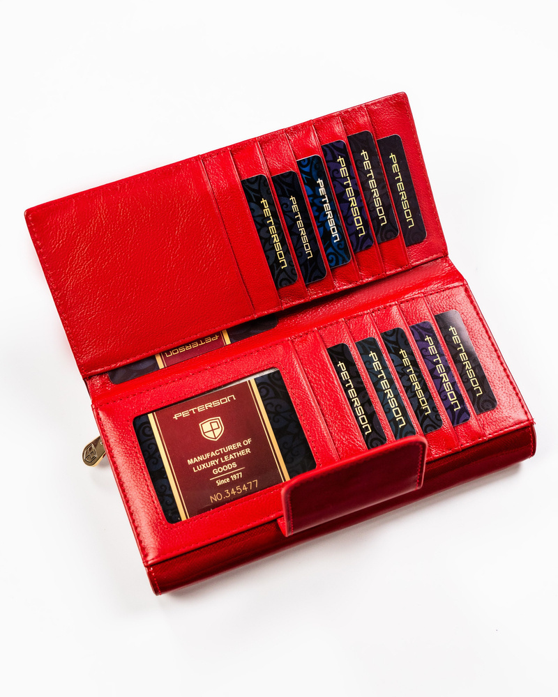 Elegante Damen Geldbörse aus Leder mit Druckknopf – Peterson – Bild 8