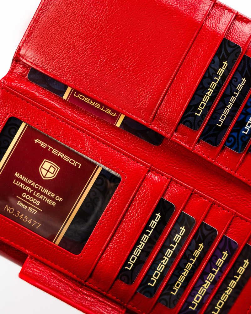 Elegante Damen Geldbörse aus Leder mit Druckknopf – Peterson – Bild 9