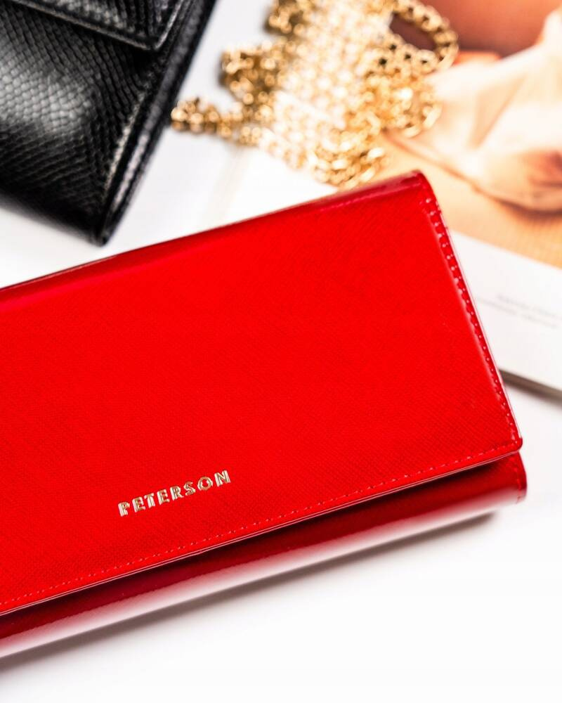 Elegante Damen Geldbörse aus Leder mit Druckknopf – Peterson – Bild 3
