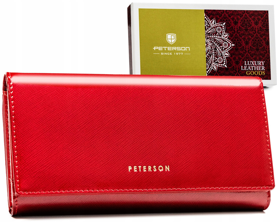 Elegante Damen Geldbörse aus Leder mit Druckknopf – Peterson