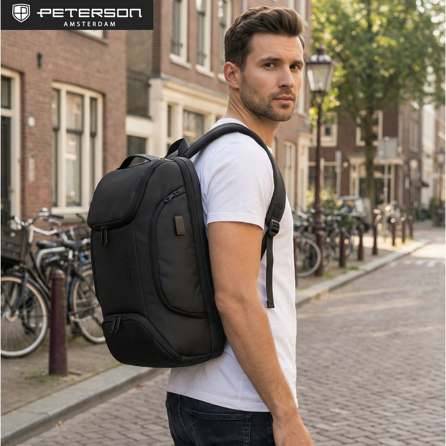Geräumiger Laptop-Rucksack mit USB-Anschluss – Peterson – Bild 4