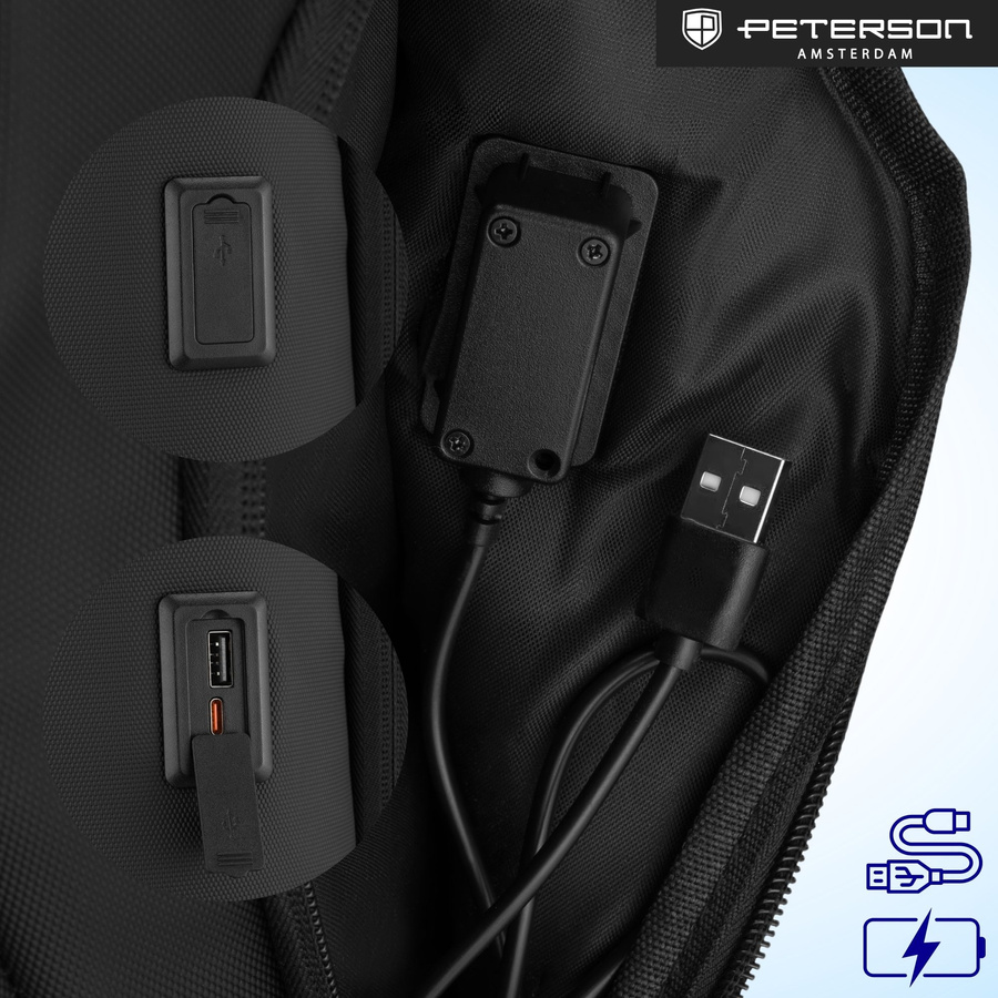 Geräumiger Laptop-Rucksack mit USB-Anschluss – Peterson – Bild 7