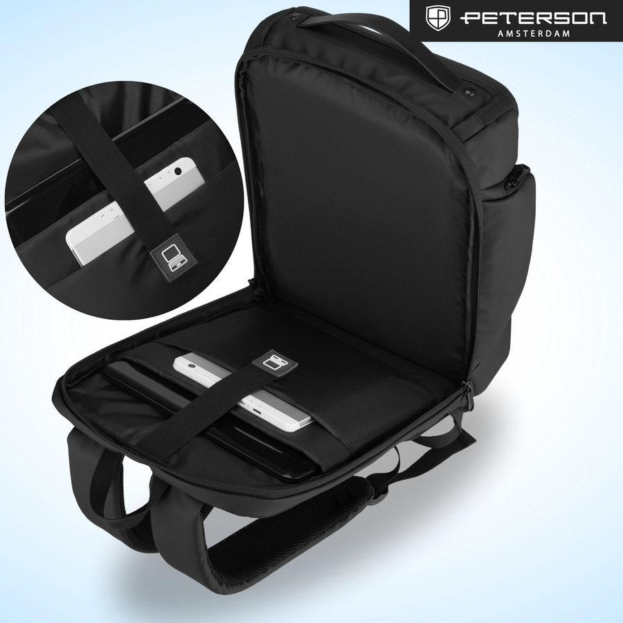Geräumiger Laptop-Rucksack mit USB-Anschluss – Peterson – Bild 10