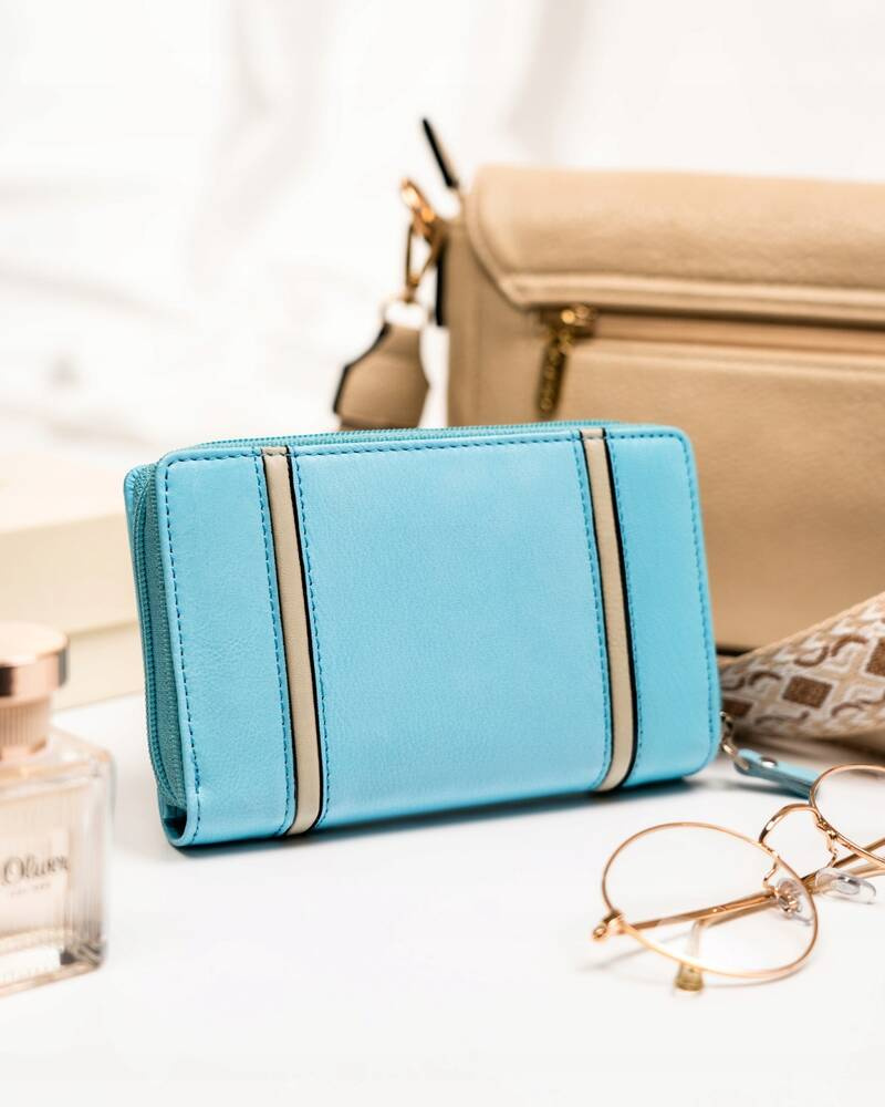 Elegante Damen Geldbörse aus Leder mit Druckknopf und Reißverschluss – Peterson – Bild 3