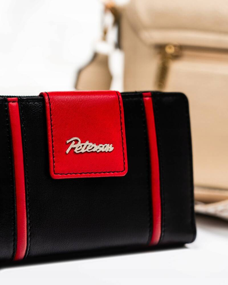 Elegante Damen Geldbörse aus Leder mit Druckknopf und Reißverschluss – Peterson – Bild 4