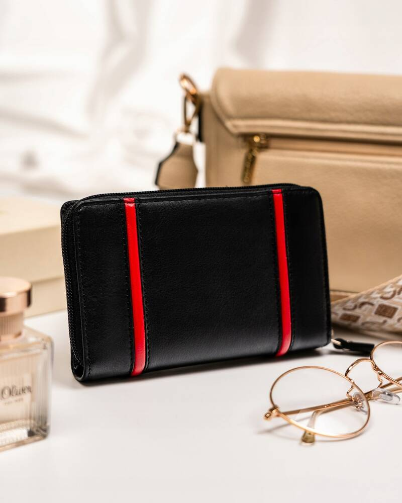 Elegante Damen Geldbörse aus Leder mit Druckknopf und Reißverschluss – Peterson – Bild 3
