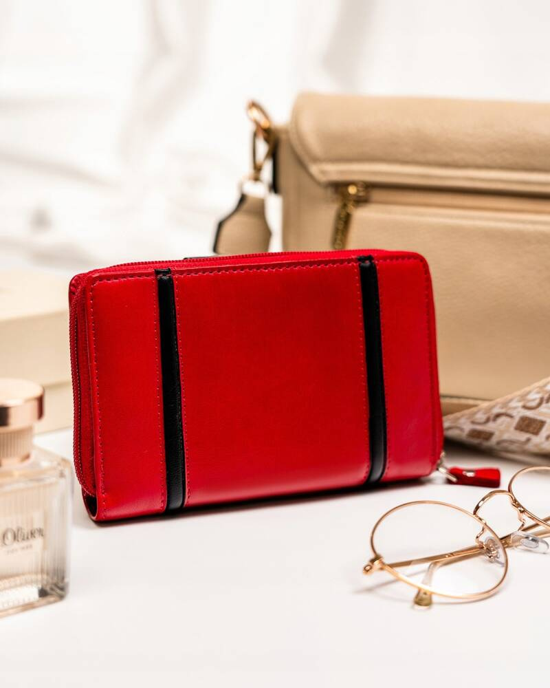 Elegante Damen Geldbörse aus Leder mit Druckknopf und Reißverschluss – Peterson – Bild 3