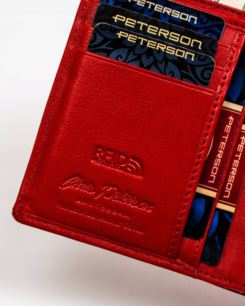 Kleine Damen Geldbörse aus Leder mit Druckknopf und Reißverschluss – Peterson – Bild 8