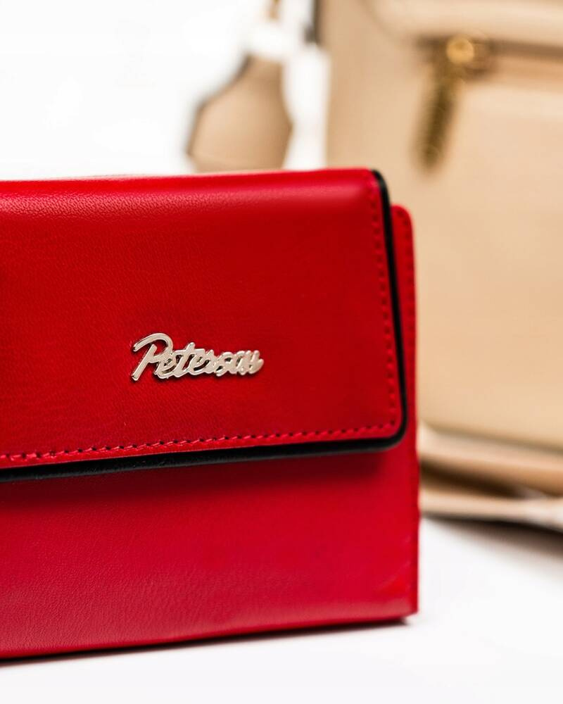Kleine Damen Geldbörse aus Leder mit Druckknopf und Reißverschluss – Peterson – Bild 4