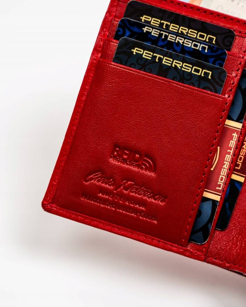 Kleine Damen Geldbörse aus Leder mit Druckknopf und Reißverschluss – Peterson – Bild 9