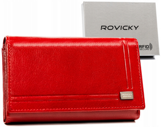 Große Damen Geldbörse aus Leder mit Druckknopf – Rovicky – Bild 10