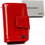 Damen Geldbörse aus Leder mit Reißverschluss und Druckknopf – Rovicky