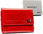 Damen Geldbörse aus Leder mit Druckknopf – Rovicky